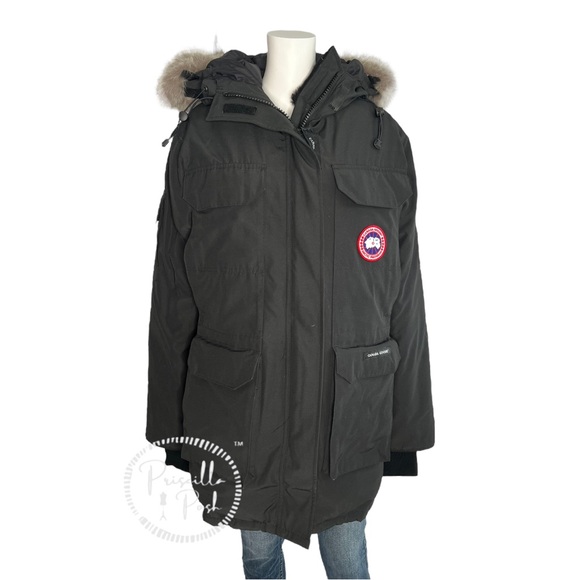 Canada Goose Expedition Parka Heritage Black Long With Fur Hood - Picture 15 of 15